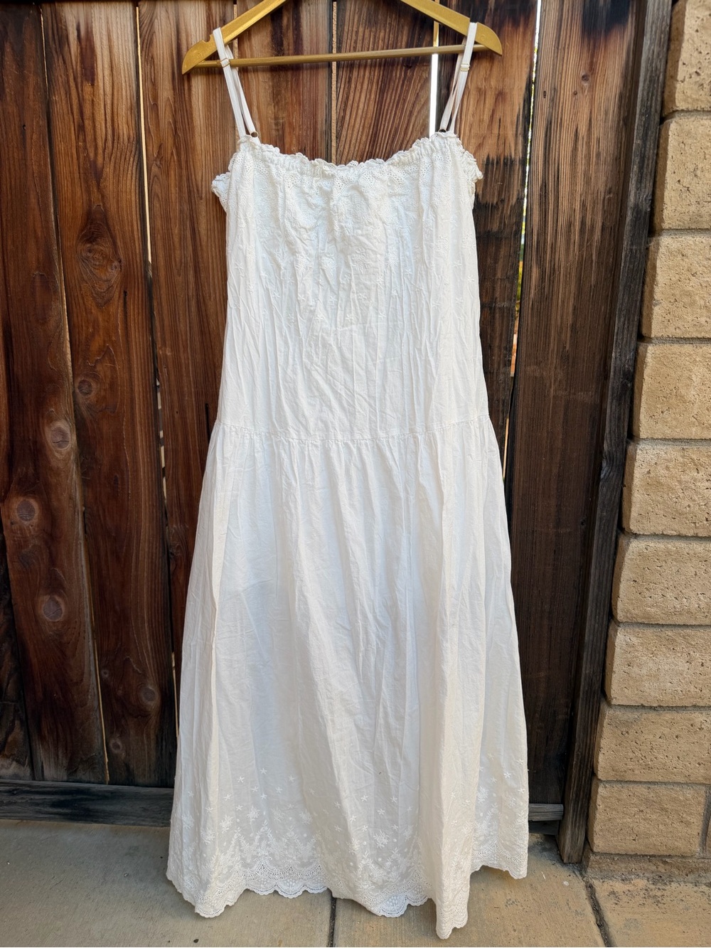 Auguste the Label White Eyelet Lace Maxi Dress Boho XXL